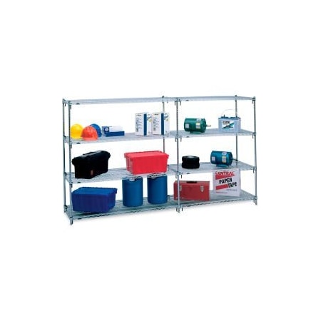 Metro Metro, Chrome, 4 Tier, Wire Shelving Add-On Unit, 36"W x 24"D x 86"H 5653500